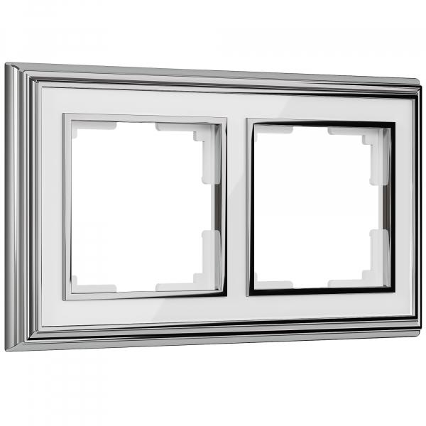Werkel  Palacio  Хром/Белый Рамка 2-местная  WL17-Frame-02