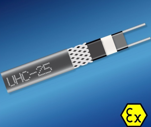 Саморегулируемый греющий кабель UHC-25 экранированный в изоляции из полиолефина  Ex 25 Вт