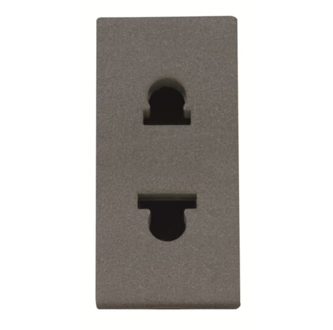 ABB Zenit Антрацит Розетка стандартная смешанная в сборе без заземления, 16А / 250В