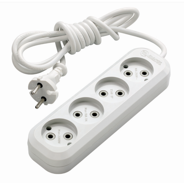 Удлинитель MAKEL  MGP 143  4 гнезда  3 метра без заземляющих контактов ПВС 2х0,75  MGP143